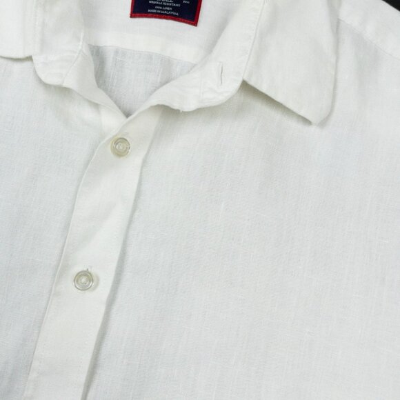 UNTUCKit Linen Shirt Men's Small Solid White Wrinkle Resistant Calvano - Picture 5 of 13